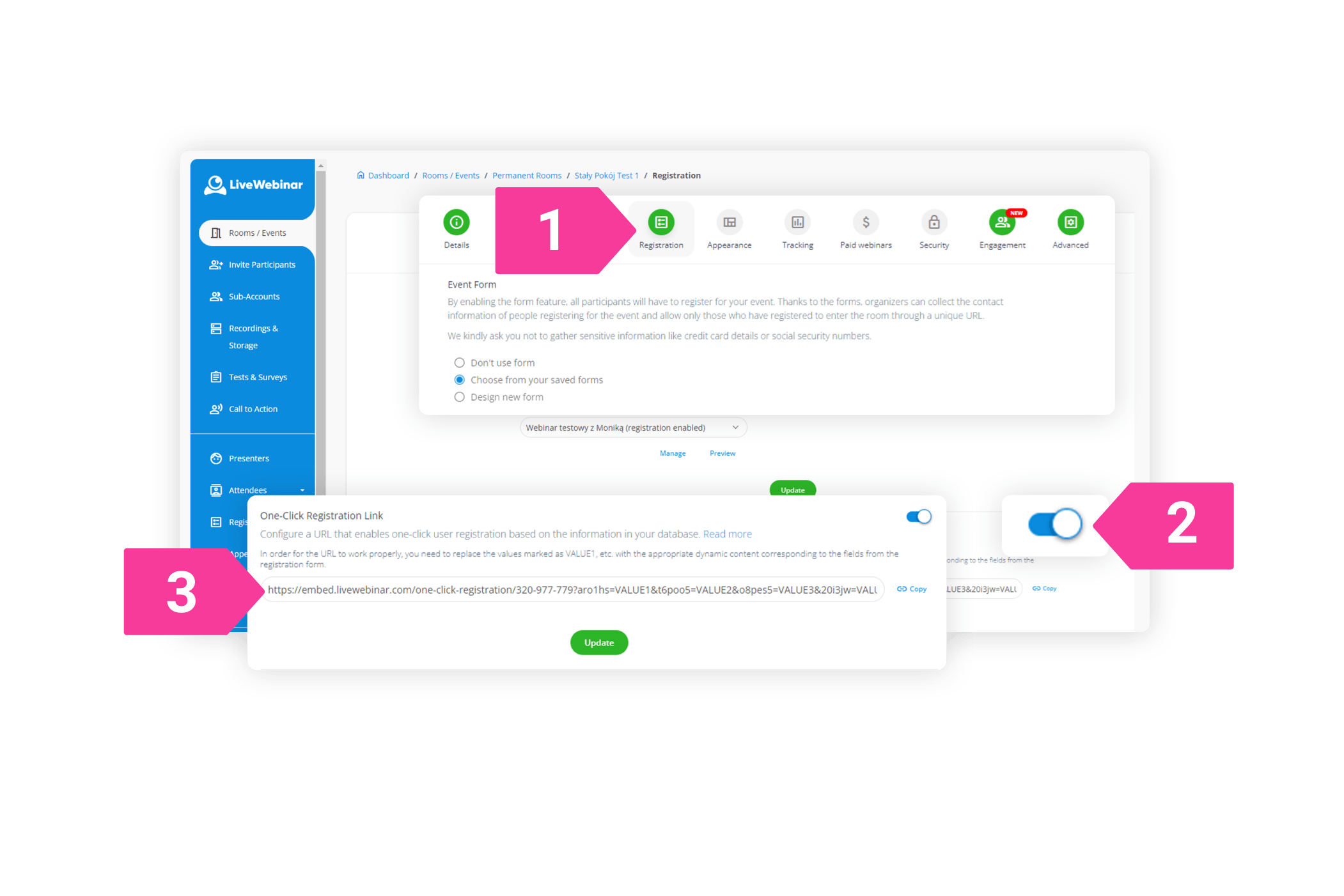 one click registration link