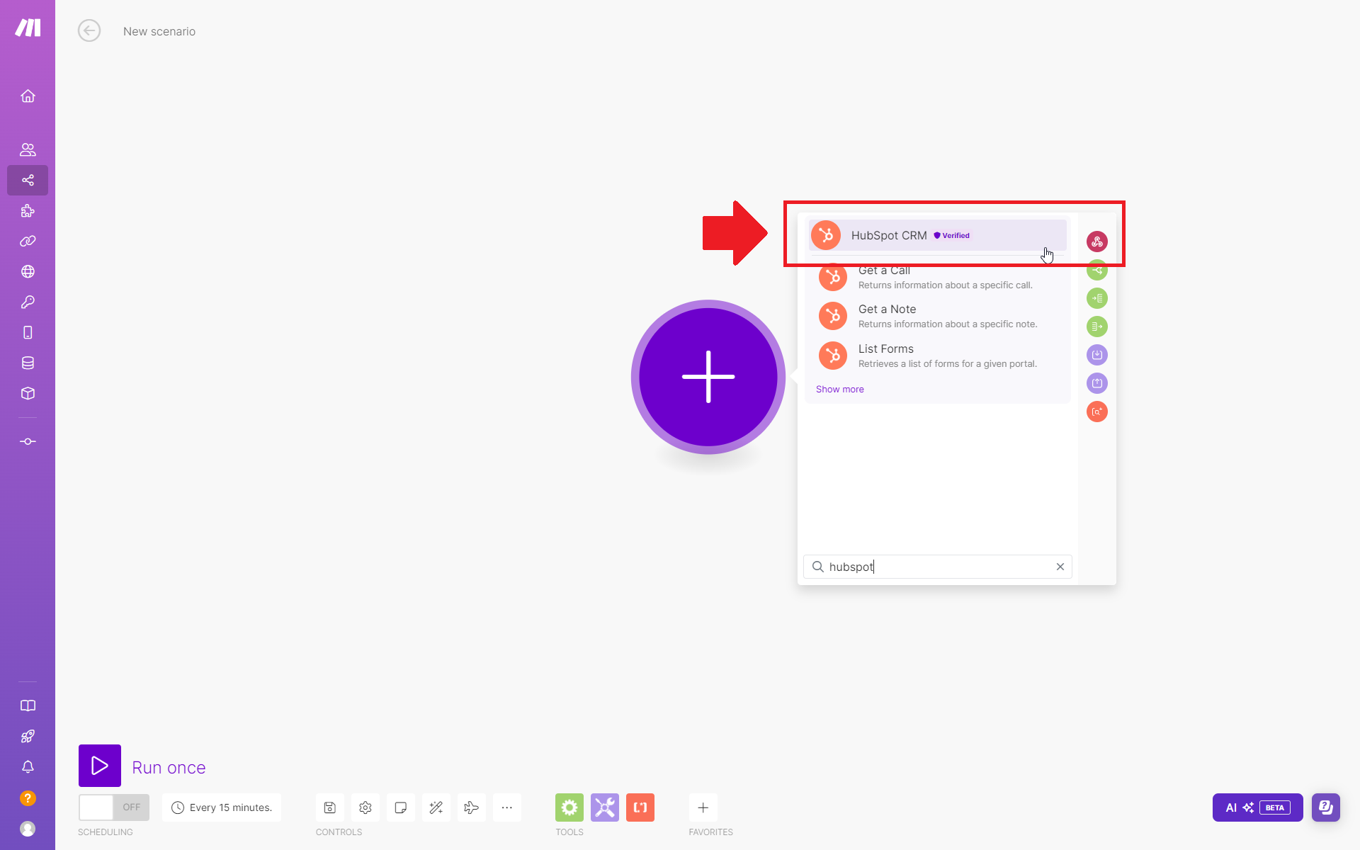 How do I add a contact from the Hubspot list as a registered webinar participant on the LiveWebinar platform?