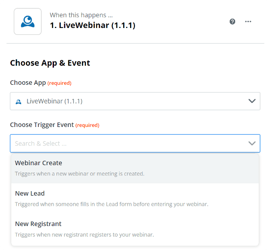 LiveWebinar Zapier Integration